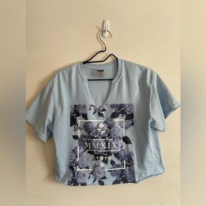 💎 Gildan Blue Cropped Graphic Tee, size M 💎